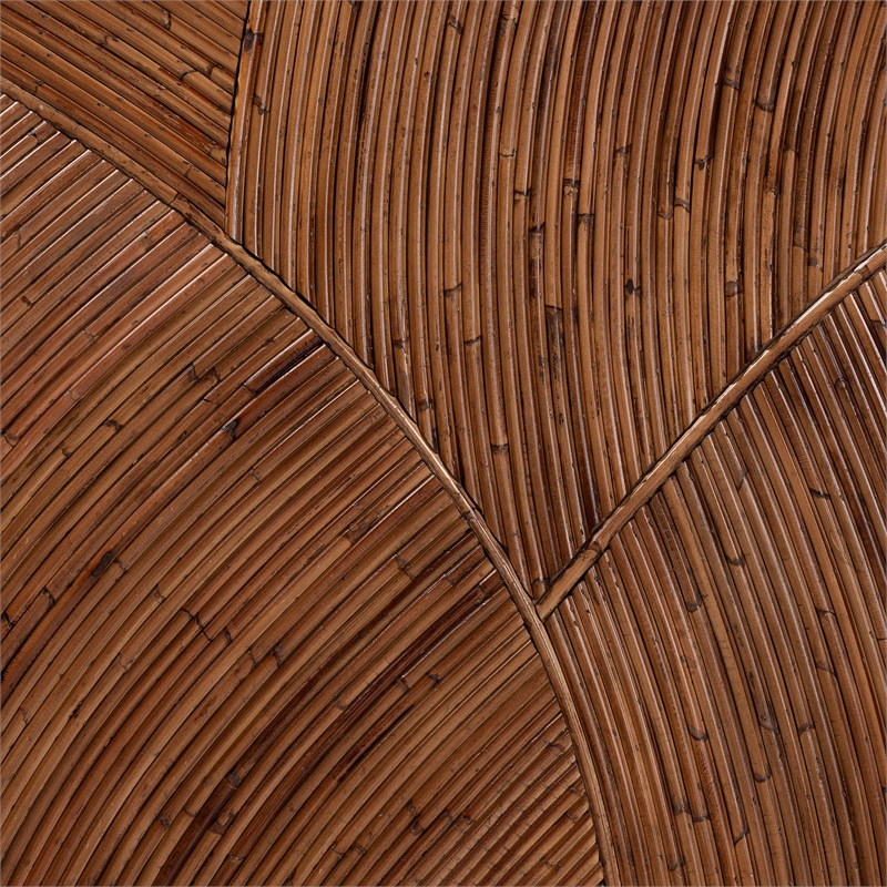 bali & pari Seana Bohemian Dark Brown Rattan King Size Standalone Headboard