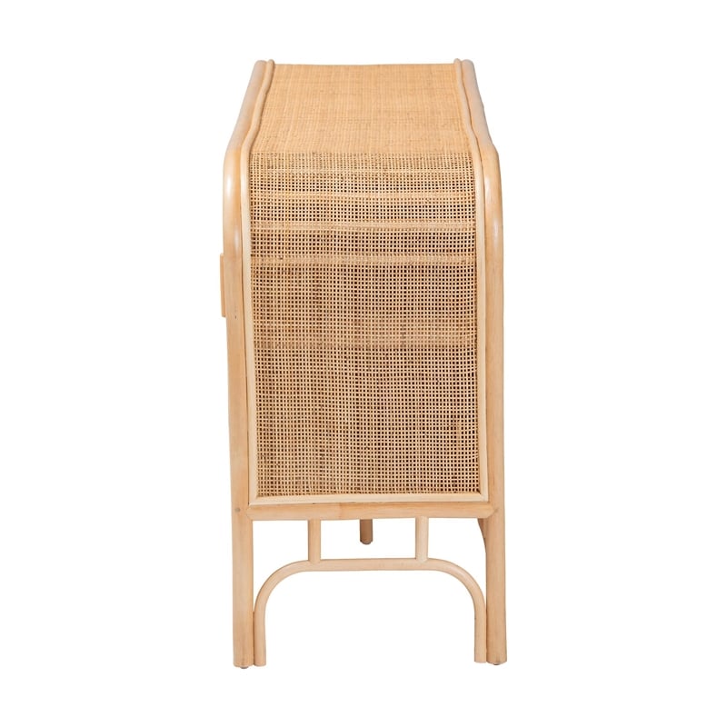 bali & pari Carabella Bohemian Natural Rattan 2-Door Storage Cabinet