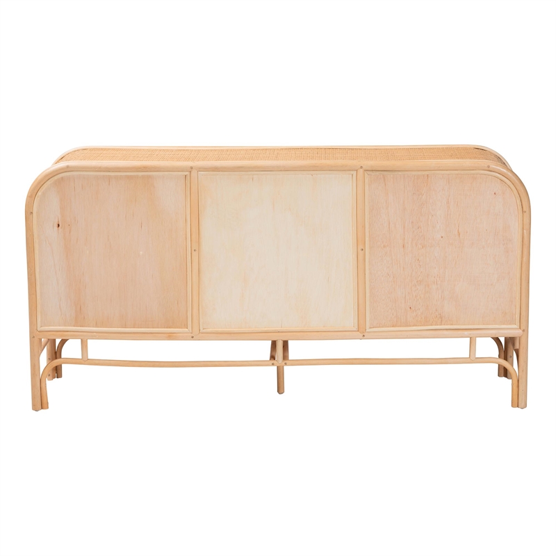 bali & pari Carabella Bohemian Natural Rattan 2-Door Storage Cabinet