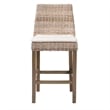 bali & pari Toby Gray Kubu Rattan and Rustic Taupe Mahogany Wood Counter Stool
