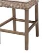 bali & pari Toby Gray Kubu Rattan and Rustic Taupe Mahogany Wood Counter Stool