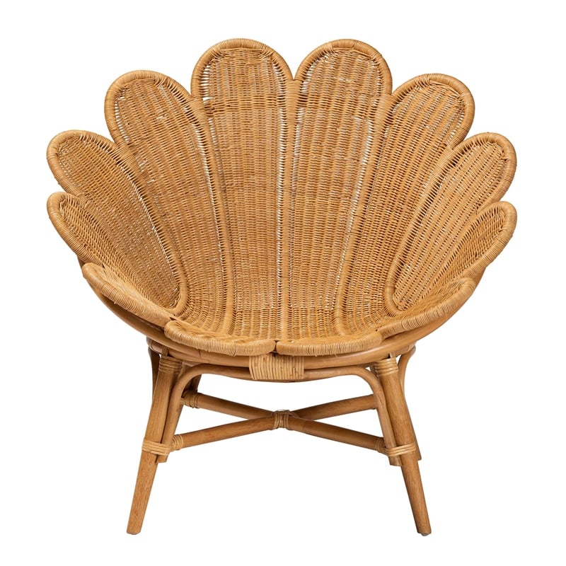 bali & pari Blossom Bohemian Honey Rattan Accent Flower Chair