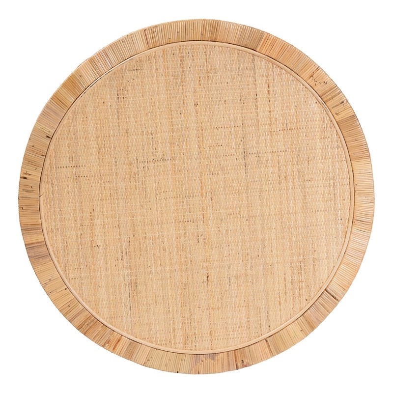 bali & pari Kalimantan Light Honey Rattan and Mahogany Wood Coffee Table