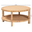 bali & pari Kalimantan Light Honey Rattan and Mahogany Wood Coffee Table