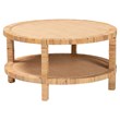 bali & pari Kalimantan Light Honey Rattan and Mahogany Wood Coffee Table