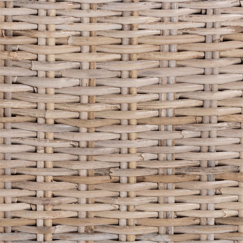 bali & pari Santiago Gray Natural Kubu Rattan and Mango Wood Dining Chair