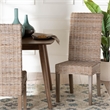 bali & pari Santiago Gray Natural Kubu Rattan and Mango Wood Dining Chair
