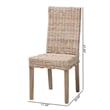 bali & pari Nevina Bohemian Gray Kubu Rattan and Mango Wood Dining Chair