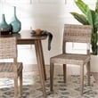 bali & pari Barossa Bohemian Gray Kubu Rattan and Mahogany Wood Dining Chair