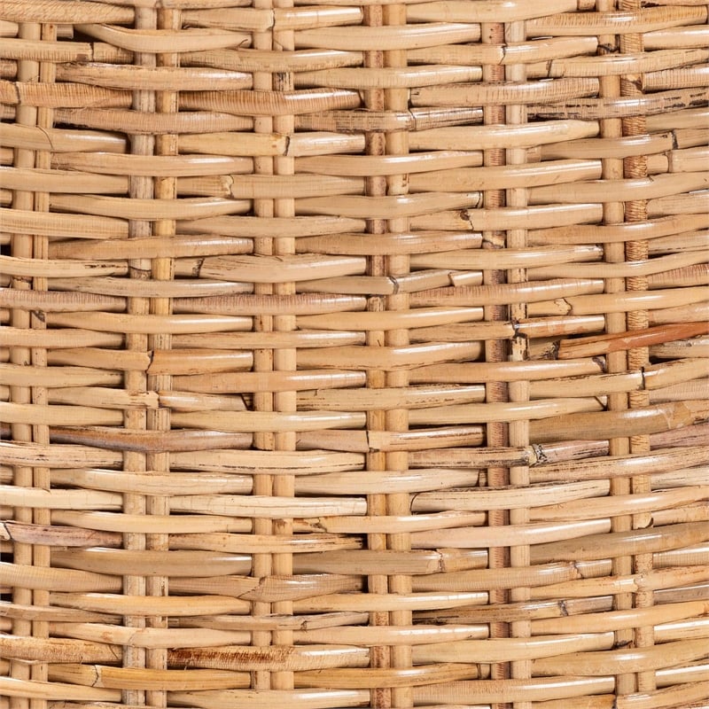 bali & pari Rowen Light Honey Kubu Rattan and Mahogany Wood Dining Chair