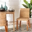 bali & pari Rowen Light Honey Kubu Rattan and Mahogany Wood Dining Chair