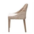 bali & pari Lara Bohemian Gray Kubu Rattan and Mahogany Wood Dining Chair