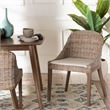 bali & pari Lara Bohemian Gray Kubu Rattan and Mahogany Wood Dining Chair