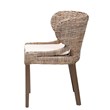 bali & pari Niesha Gray Natural Kubu Rattan and Mahogany Wood Dining Chair