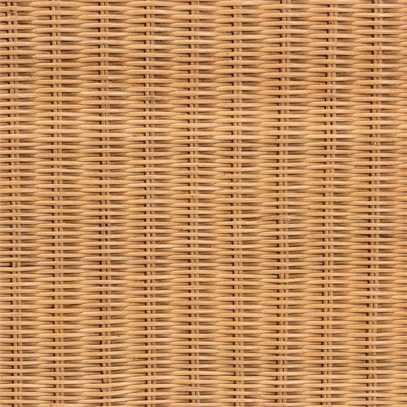 bali & pari Erla Bohemian Light Honey Rattan Accent Bench with Scallop border