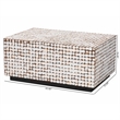 bali & pari Nitza Bohemian White Coconut Shell and Acacia Wood Coffee Table