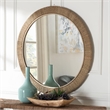 bali & pari Geralyn Japandi Natural Seagrass Round Wall Mirror