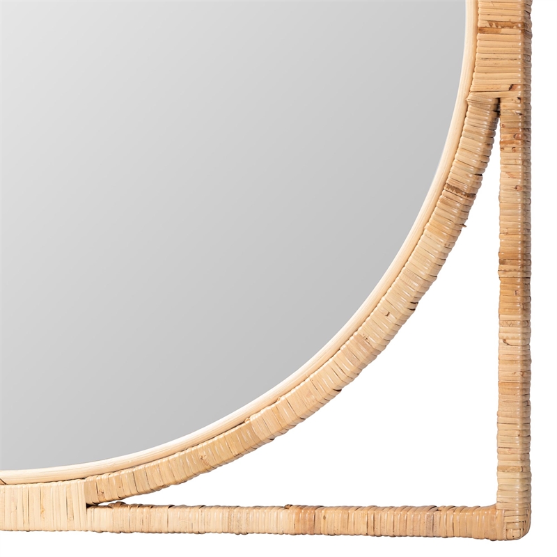 bali & pari Bayan Japandi Natural Rattan Wall Mirror