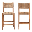 bali & pari Prita Paper Loom and Natural Mahogany Wood 2-Piece Bar Stool Set
