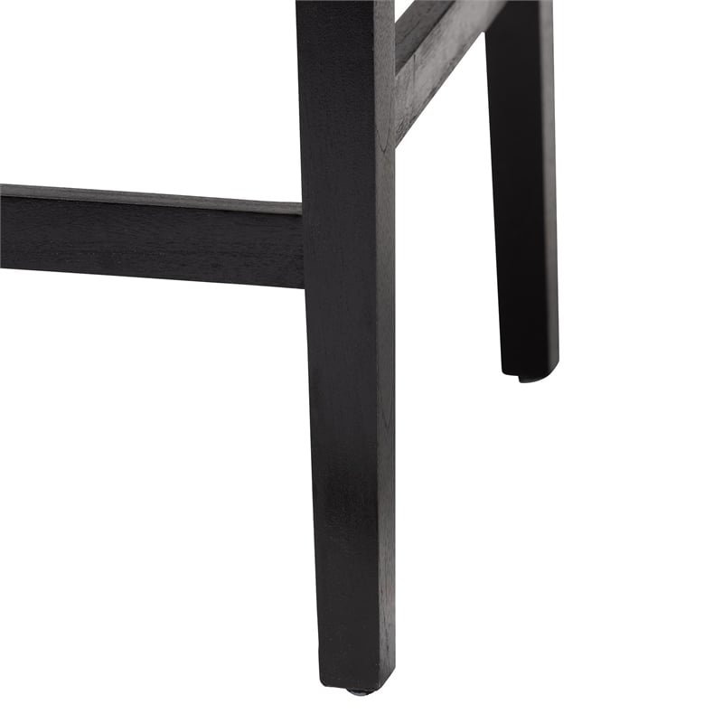bali & pari Prita Paper Loom and Black Mahogany Wood 2-Piece Bar Stool Set