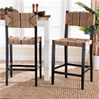 bali & pari Prita Paper Loom and Black Mahogany Wood 2-Piece Bar Stool Set
