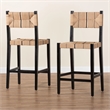 bali & pari Prita Paper Loom and Black Mahogany Wood 2-Piece Bar Stool Set