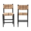 bali & pari Prita Paper Loom and Black Mahogany Wood 2-Piece Counter Stool Set
