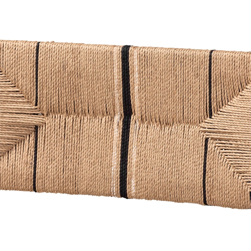 bali & pari Prita Paper Loom and Black Mahogany Wood 2-Piece Counter Stool Set