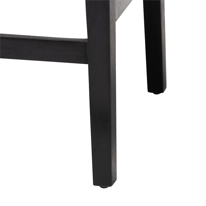 bali & pari Prita Paper Loom and Black Mahogany Wood 2-Piece Counter Stool Set