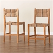 bali & pari Prita Paper Loom and Natural Mahogany Wood 2-Piece Counter Stool Set