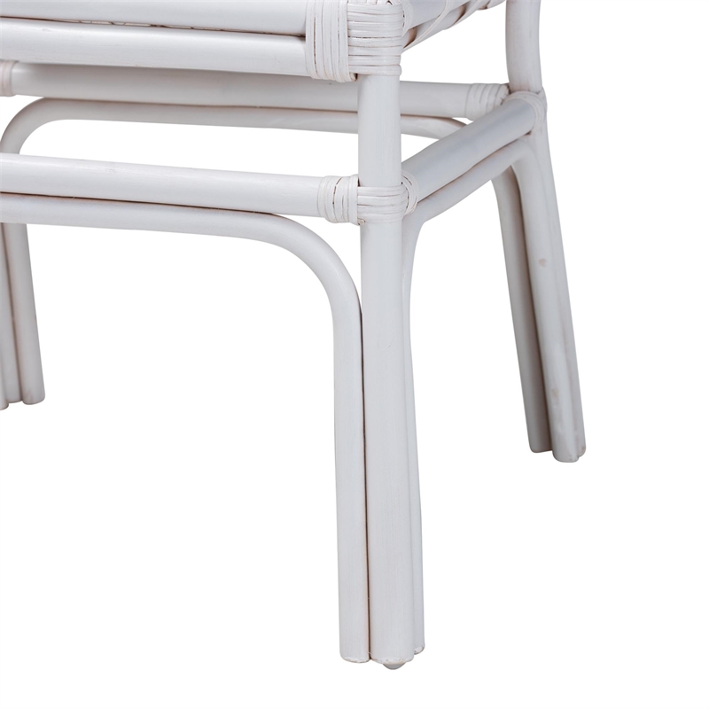 bali & pari Carwyn Bohemian White Rattan Dining Chair