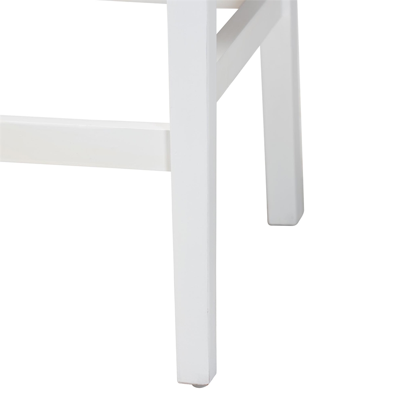 bali & pari Talli Paper Loom and White Mahogany Wood 2-Piece Bar Stool Set
