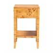 bali & pari Ghina Natural Light Mappa Burl Wood 1-Drawer Nightstand