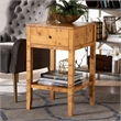 bali & pari Ghina Natural Light Mappa Burl Wood 1-Drawer Nightstand