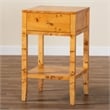 bali & pari Ghina Natural Light Mappa Burl Wood 1-Drawer Nightstand