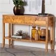 bali & pari Ghina Natural Light Mappa Burl Wood 2-Drawer Console Table