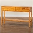 bali & pari Ghina Natural Light Mappa Burl Wood 2-Drawer Console Table