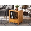 bali & pari Camira Natural Light Mappa Burl Wood 1-Drawer Nightstand