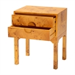 bali & pari Kayla Natural Light Mappa Burl Wood 2-Drawer Nightstand