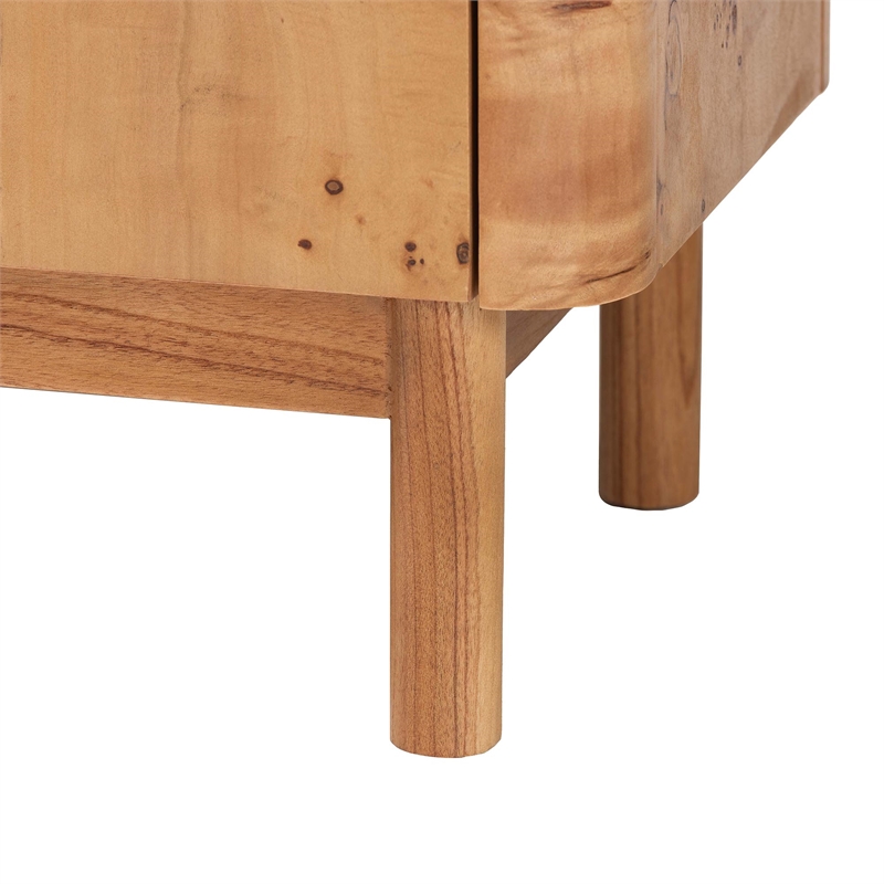 bali & pari Latika Natural Mappa Burl Wood Storage Cabinet