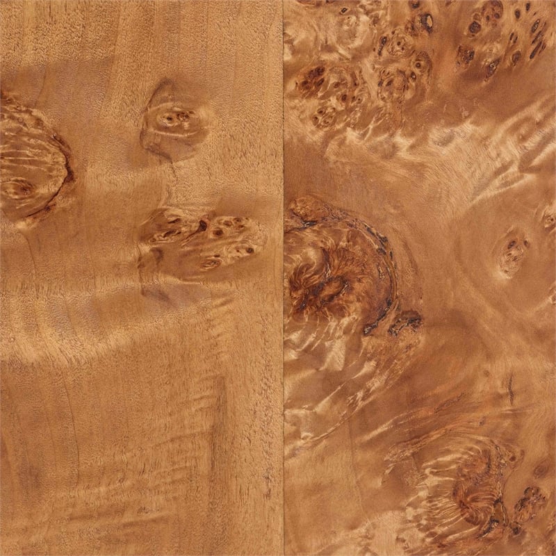 bali & pari Valora Natural Mappa Burl Wood 4-Door Sideboard Buffet