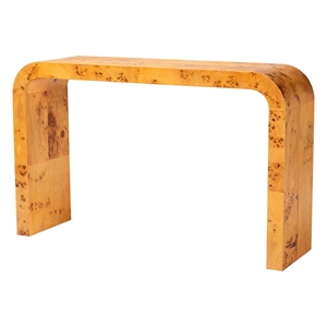 bali & pari Revelle Natural Light Mappa Burl Wood Console Table