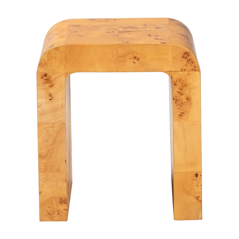 bali & pari Revelle Natural Light Mappa Burl Wood End Table
