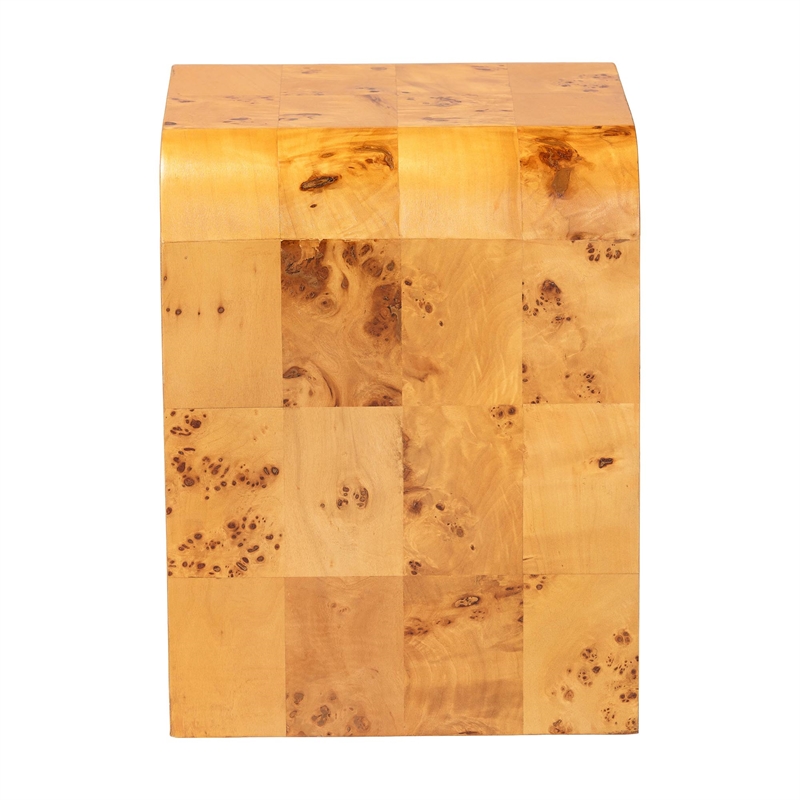 bali & pari Revelle Natural Light Mappa Burl Wood End Table