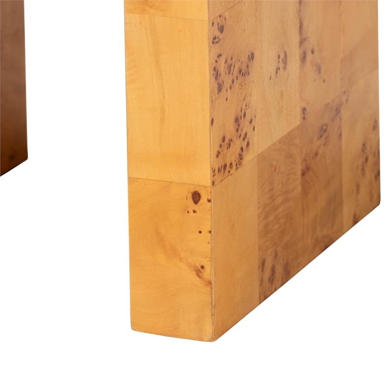 bali & pari Revelle Natural Light Mappa Burl Wood End Table