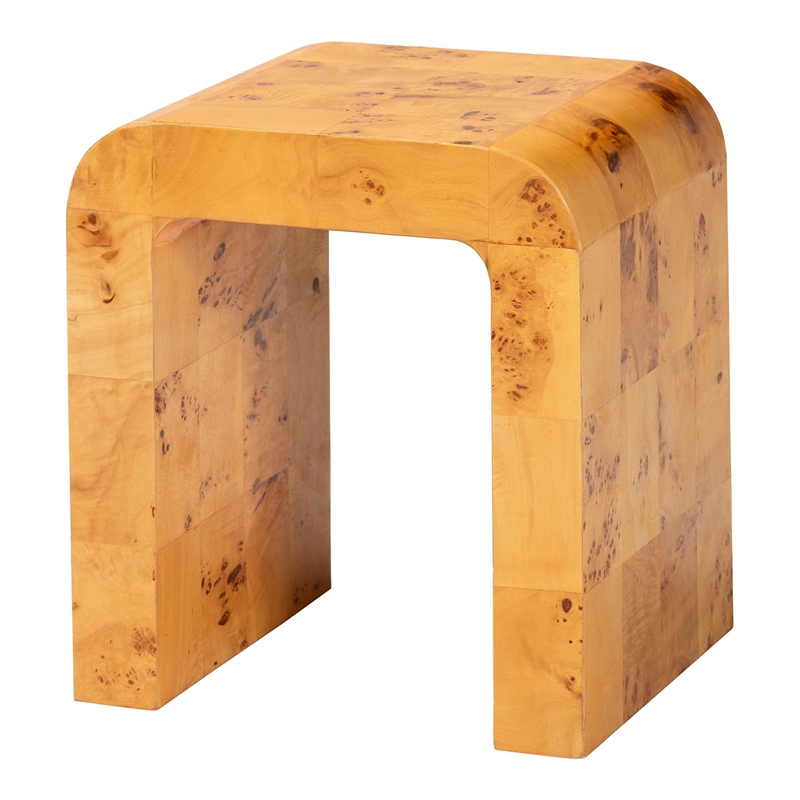 bali & pari Revelle Natural Light Mappa Burl Wood End Table