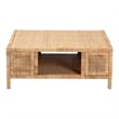 bali & pari Kalimantan Light Honey Rattan and Mahogany Wood Square Coffee Table