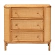 bali & pari Radenza Bohemian Light Honey Rattan 3-Drawer Storage Cabinet