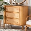 bali & pari Radenza Bohemian Light Honey Rattan 3-Drawer Storage Cabinet