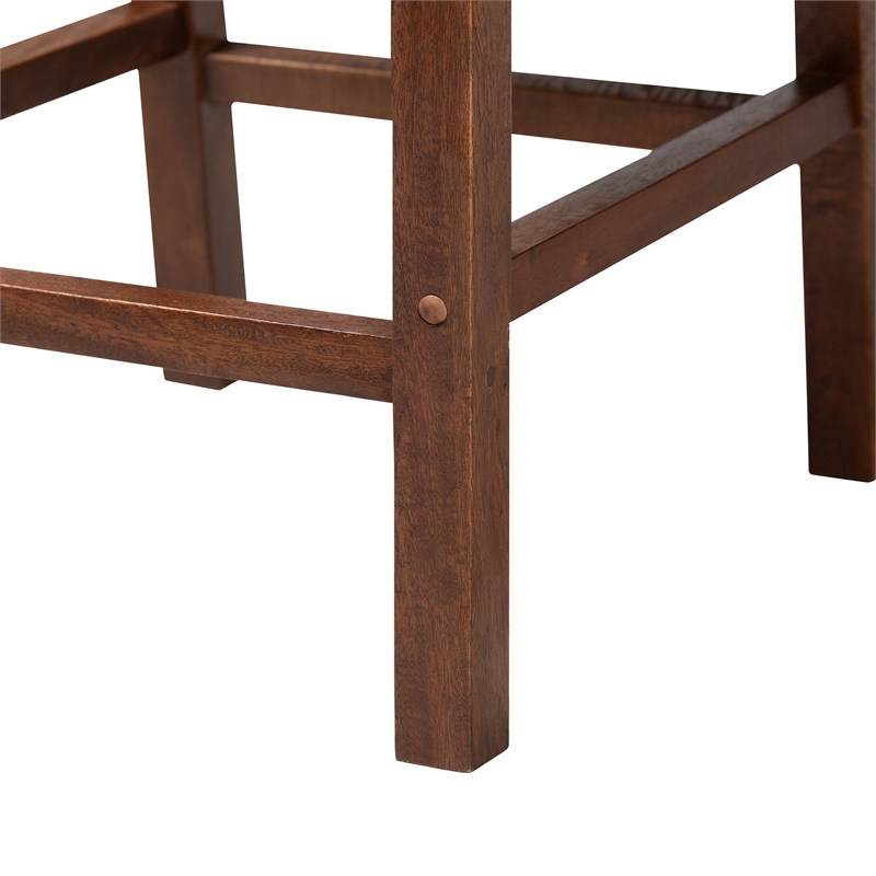 bali & pari Cordoba Natural Seagrass and Mahogany Wood 2-Piece Counter Stool Set